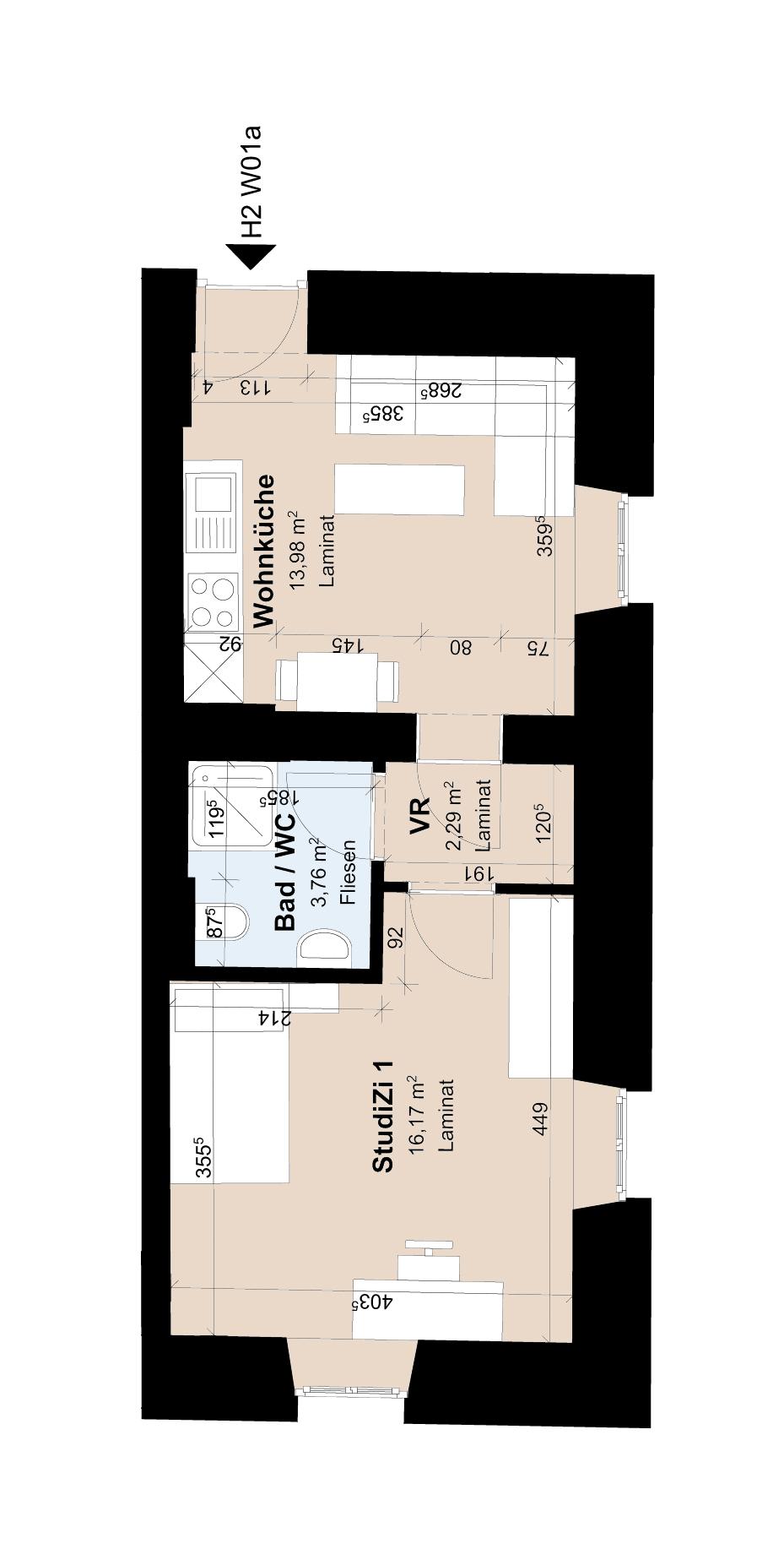 Charmante Garçonnière für Studierende: 1 oder 2 Zimmer-Wohnung