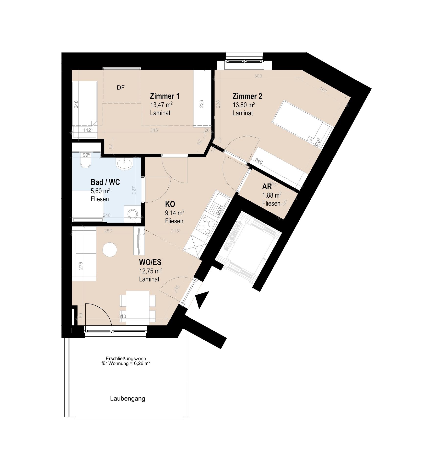 Moderne 3-Zimmer Neubauwohnung im 4. Stock