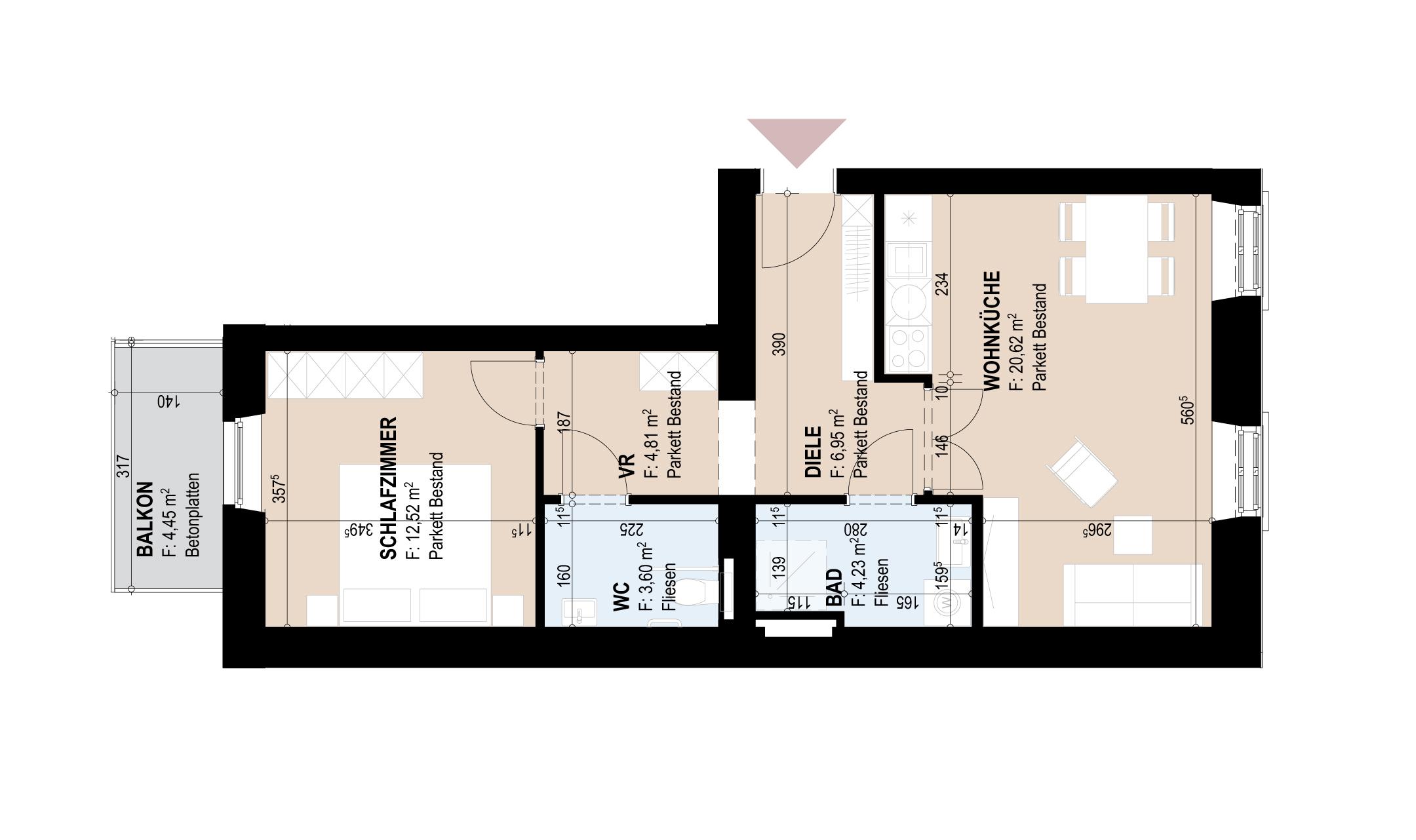 Geförderte Altbauwohnung mit Balkon