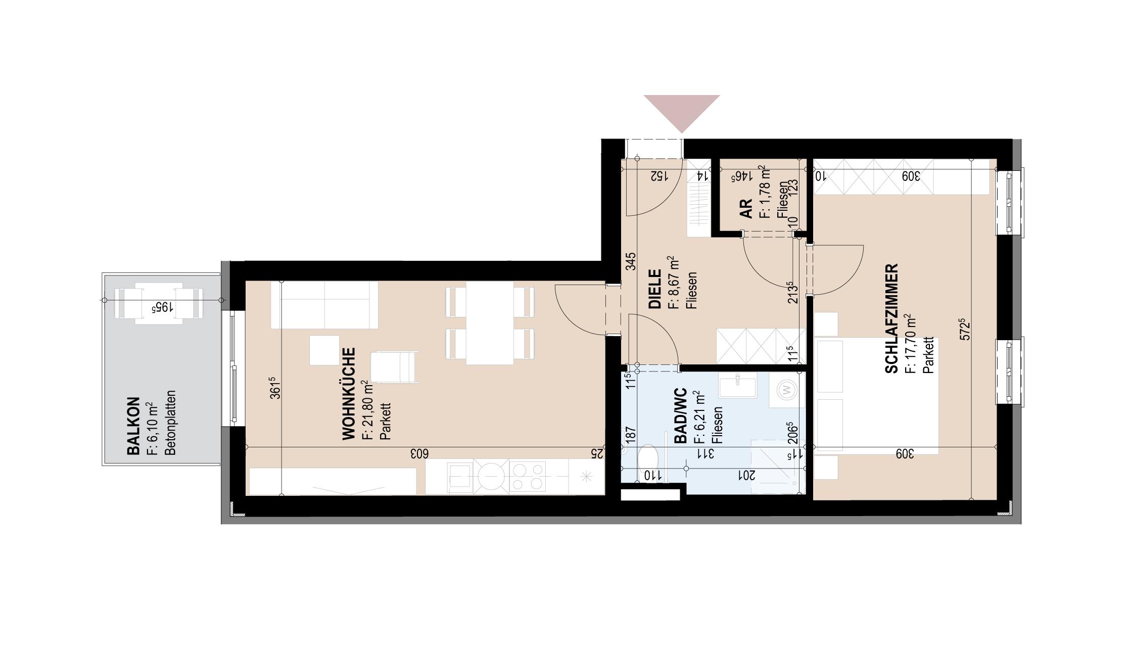 Gem&uuml;tliche Wohnung mit gro&szlig;z&uuml;gigem Balkon