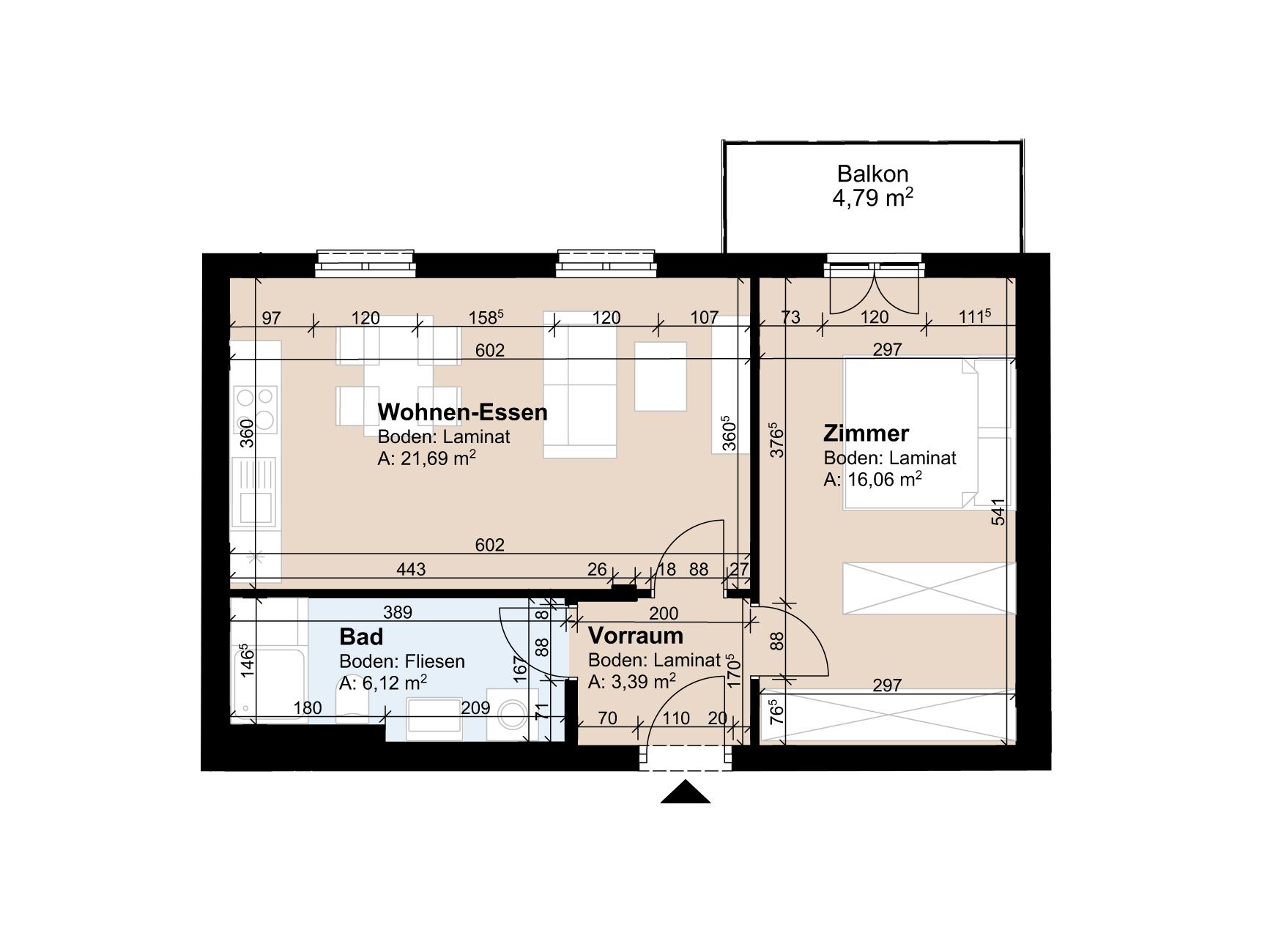 Geförderte Altbauwohnung mit Balkon im 4. Stock