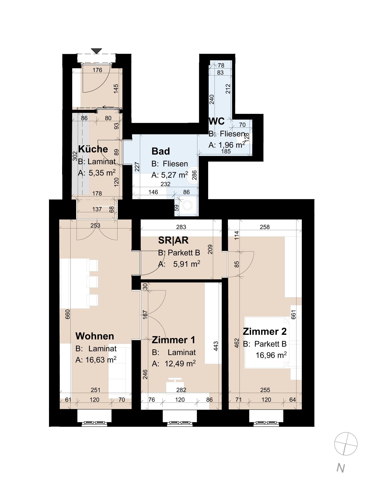 Gef&ouml;rderte Altbauwohnung mit 3 Zimmern