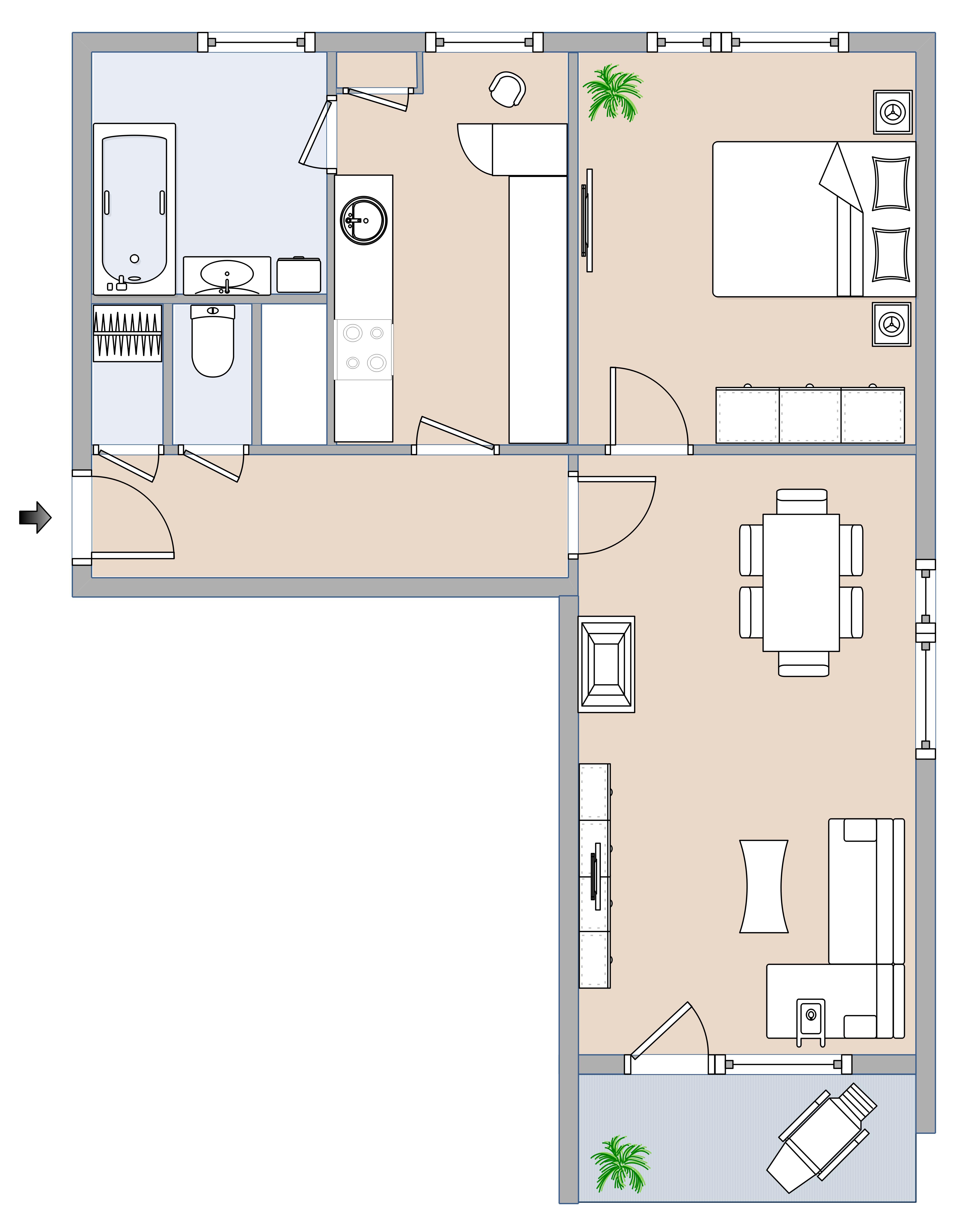 2 Zimmer + große Küche | perfekte Raumaufteilung