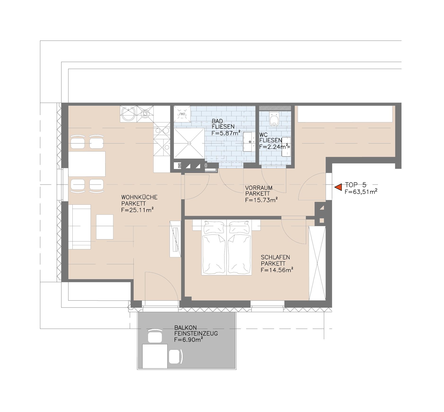 Moderne 2-Zimmer-Wohnung mit Balkon im 2. Stock Moderne 2-Zimmer-Wohnung mit Balkon im 2. Stock