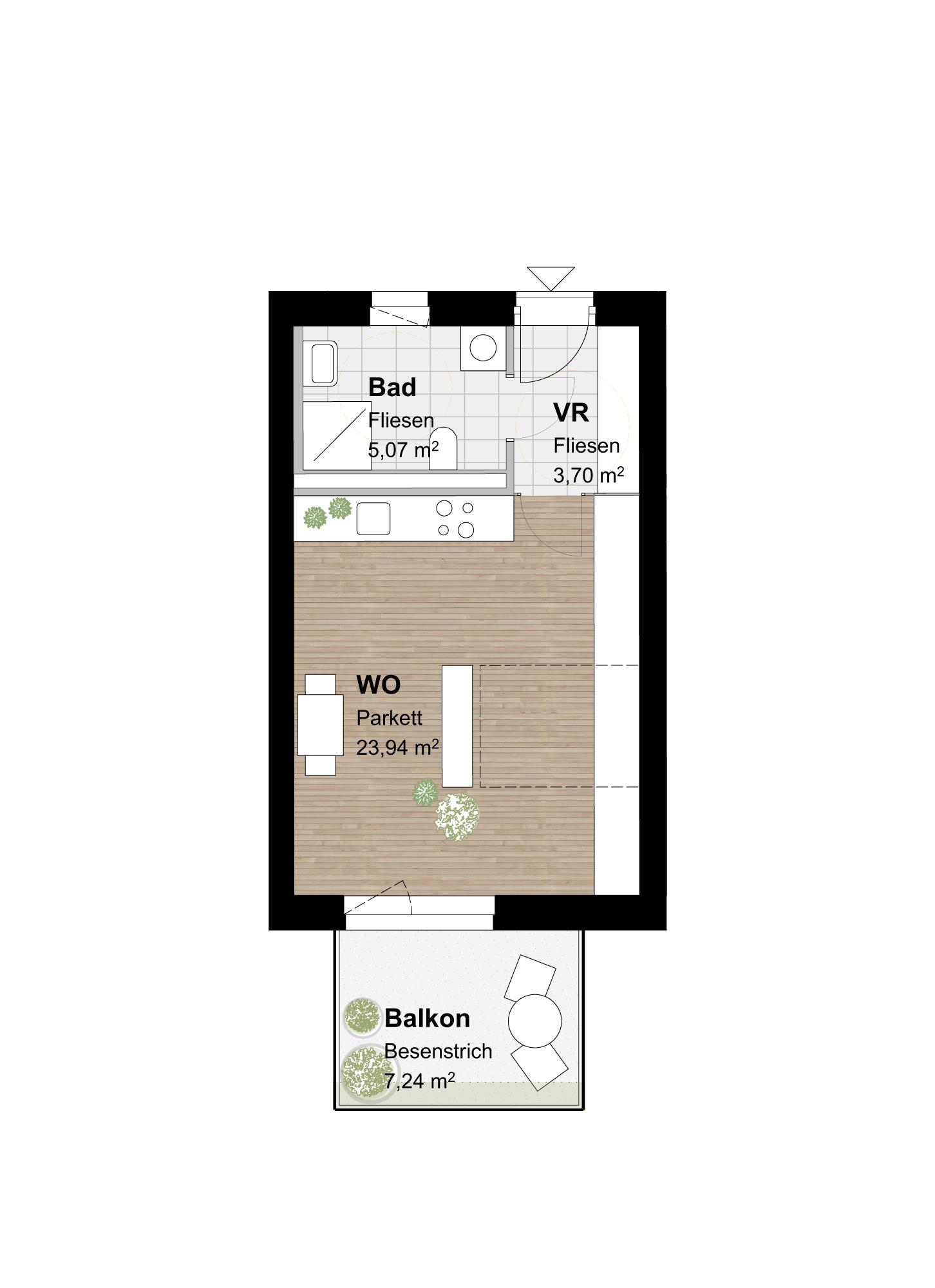 Gef&ouml;rderte Neubauwohnung mit Balkon