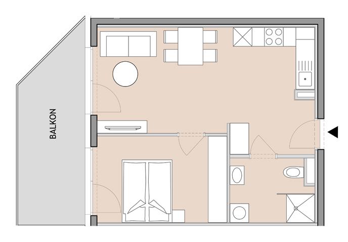 Moderne Neubauwohnung mit Balkon im 3. Stock