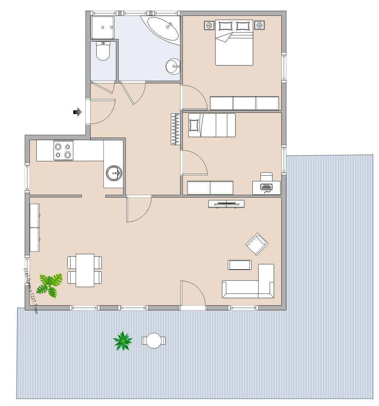 Wohnung mit gro&szlig;z&uuml;giger Terrasse und moderner Ausstattung