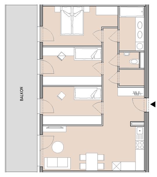 Neubauwohnung mit Balkon im 2. Stock - 74,30 m²