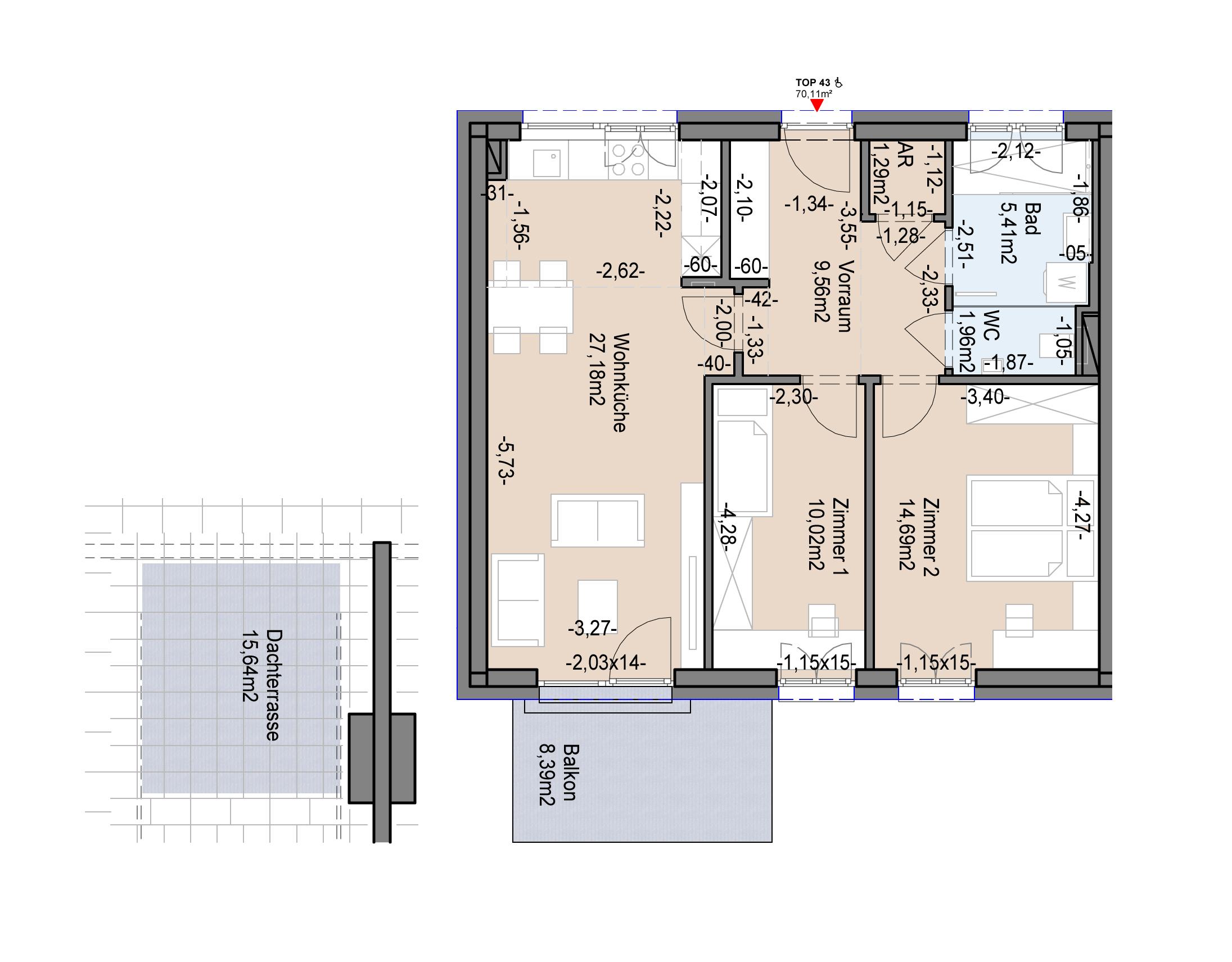 Geförderte traumhafte Neubauwohnung mit Balkon und Dachterrassenanteil Geförderte traumhafte Neubauwohnung mit Balkon und Dachterrassenanteil