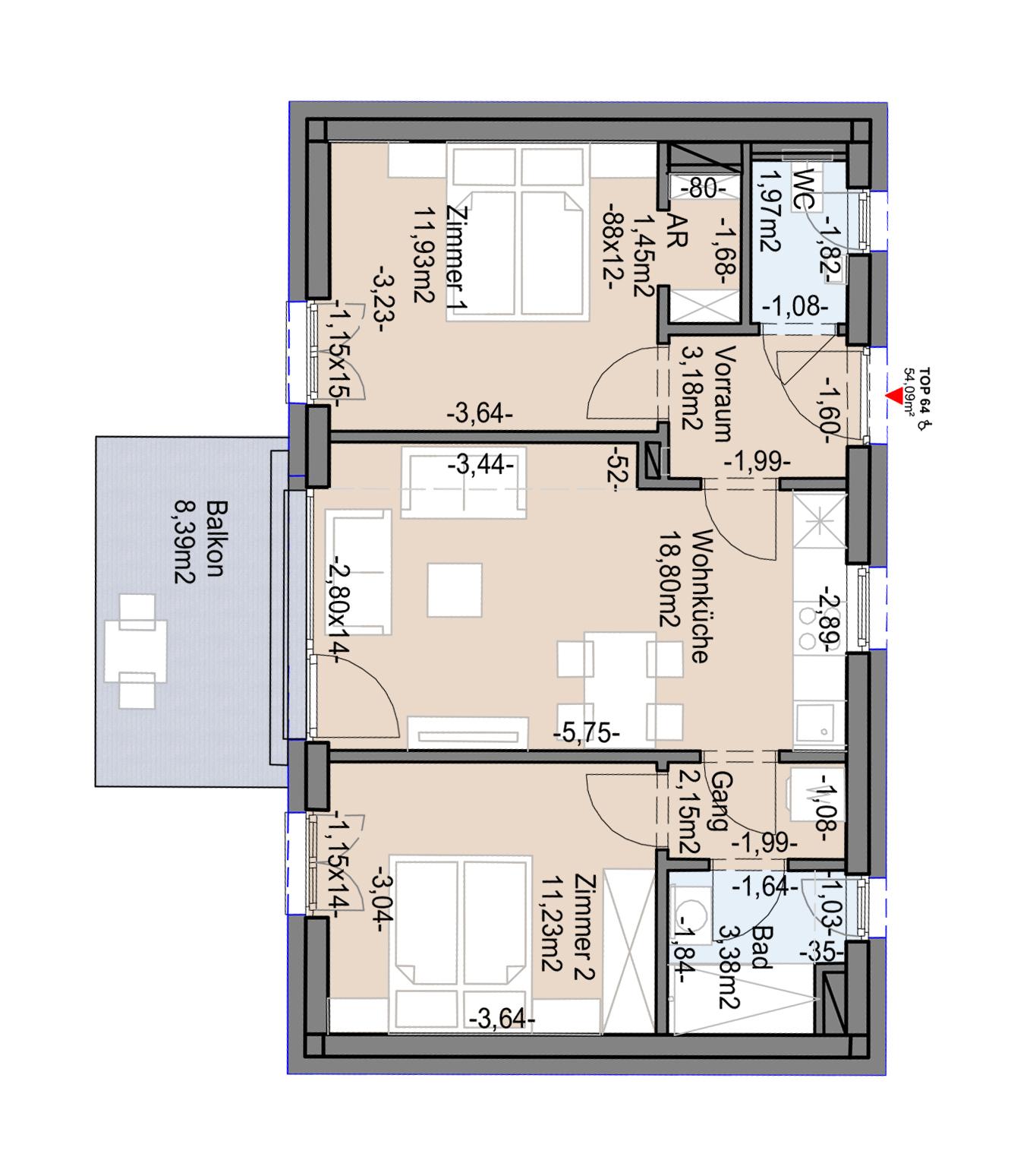 3-Zimmer Neubauwohnung im 3. Stock 3-Zimmer Neubauwohnung im 3. Stock