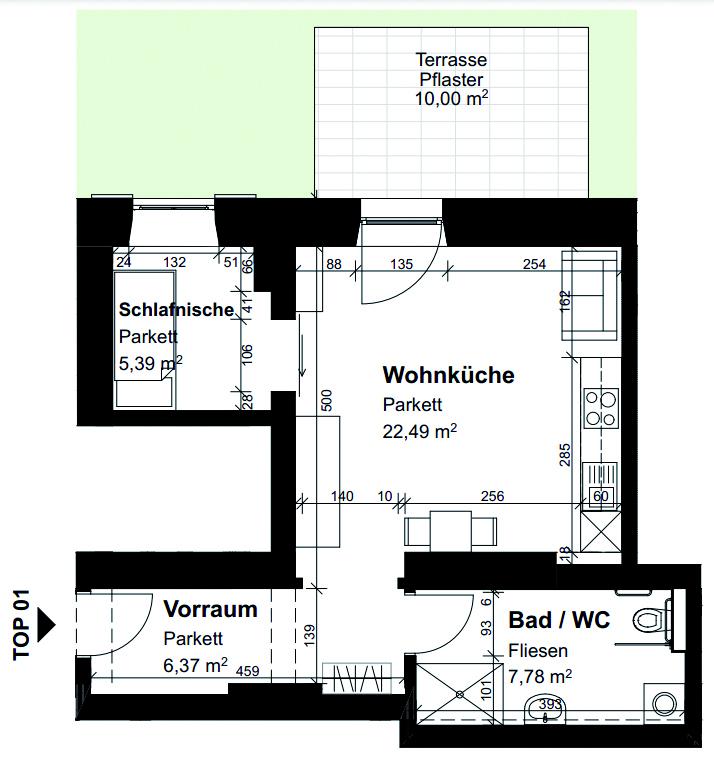 Charmante Altbauwohnung mit Terrasse und betreutem Wohnen