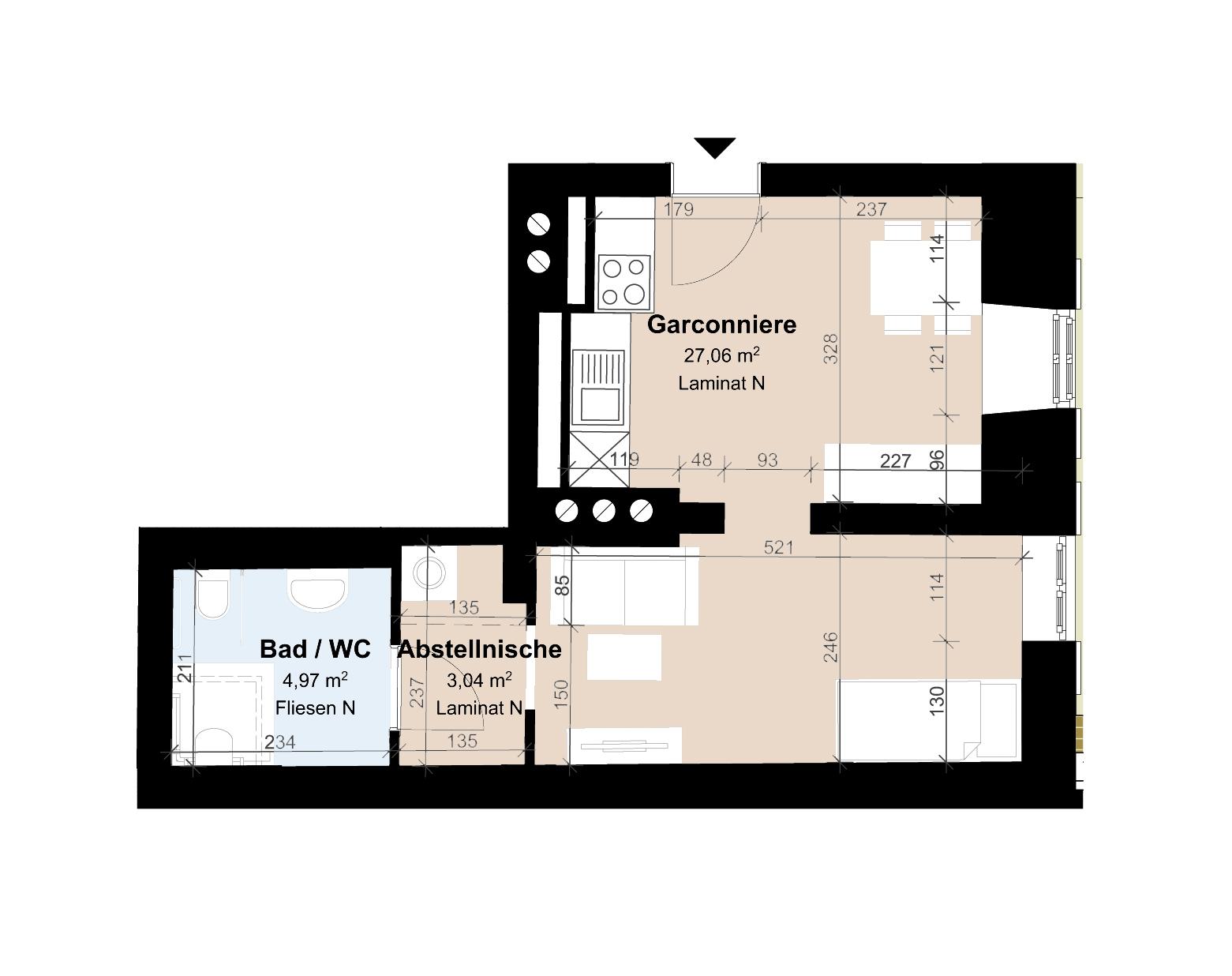Gef&ouml;rderte 2-Zimmer-Altbauwohnung mit Wohnk&uuml;che