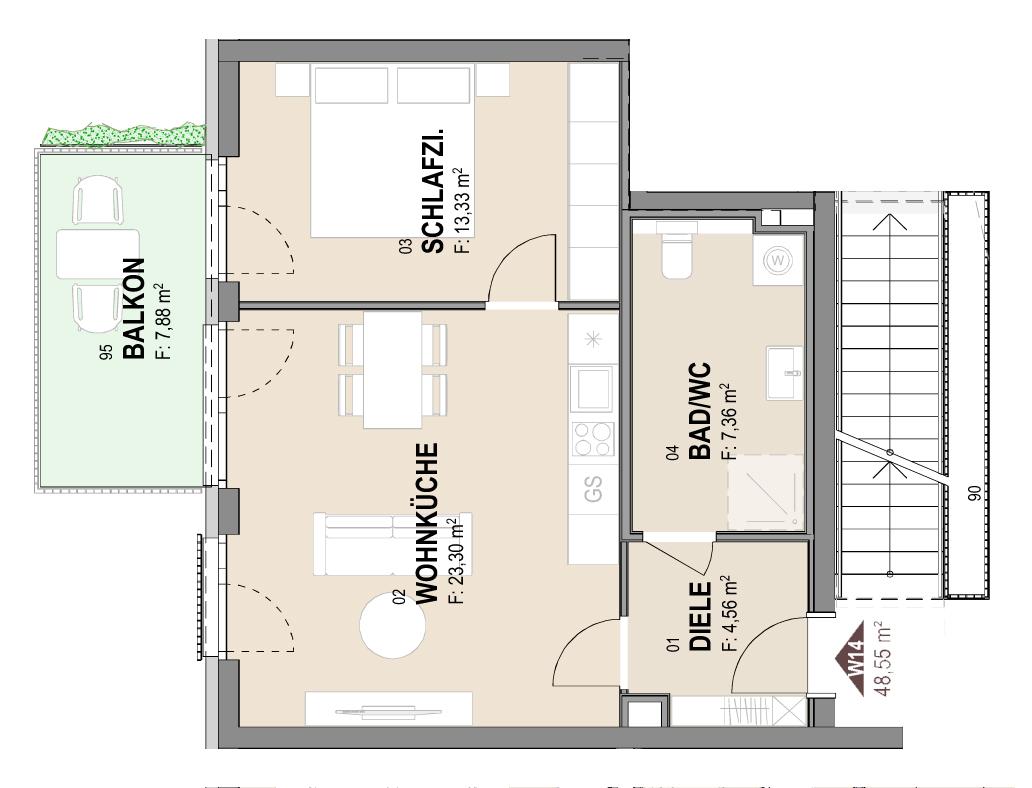 Geförderte Neubauwohnung mit Balkon