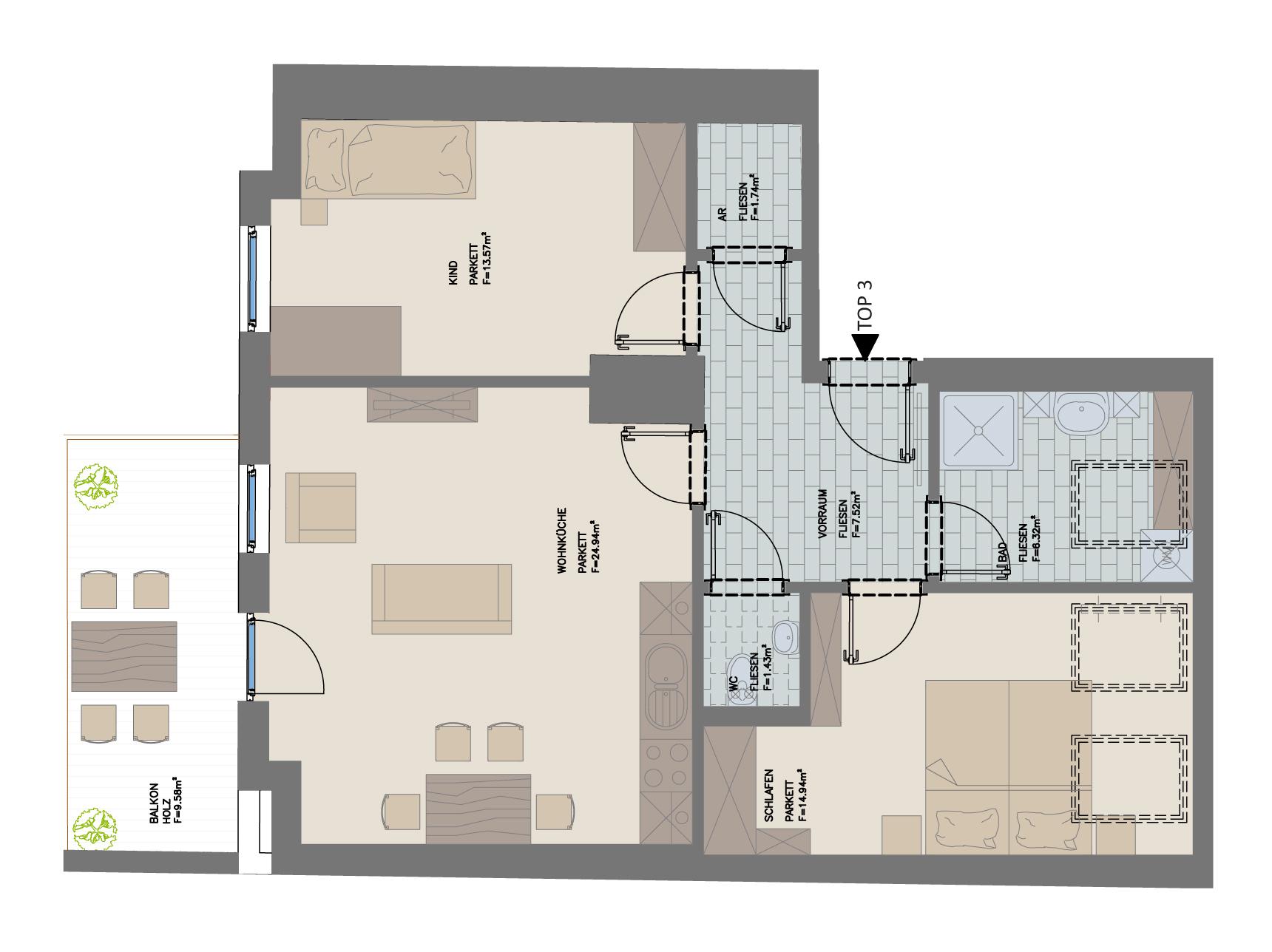 Charmante Altbauwohnung mit Balkon im 2. Stock